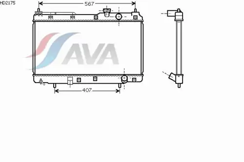 Радиатор системы охлаждения двигателя AVA HD2175