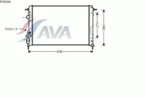 Радиатор системы охлаждения двигателя AVA RTA2266