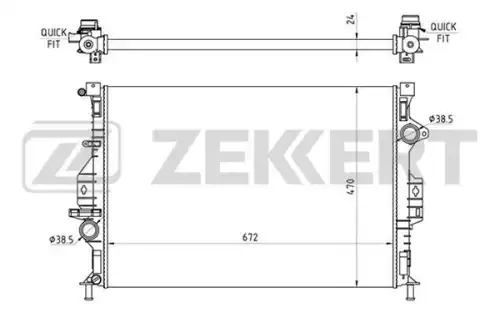 Радиатор системы охлаждения двигателя ZEKKERT MK1244