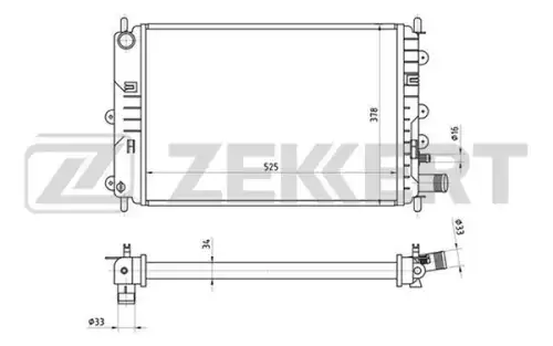 Радиатор системы охлаждения двигателя ZEKKERT MK1265