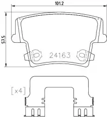 Тормозные колодки дисковые HELLA 8DB355025051