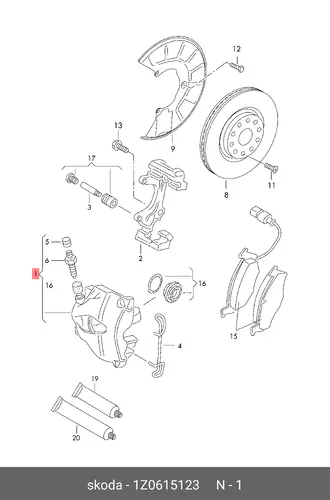 Суппорт 1Z0615123 VAG