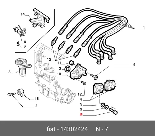BOLT, METAL 14302424 FIAT