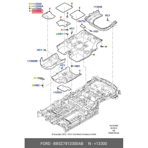Коврики в салон FORD BB5Z7813300AB Ford Explorer 2011-н.в. 4 шт. черный