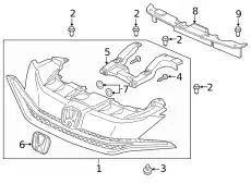 Решетка радиатора HONDA 71120TS8A51