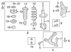 Кулак поворотный HONDA 51211TK8D00