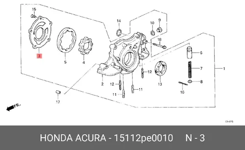 COVER, OIL PUMP 15112-PE0-010 HONDA