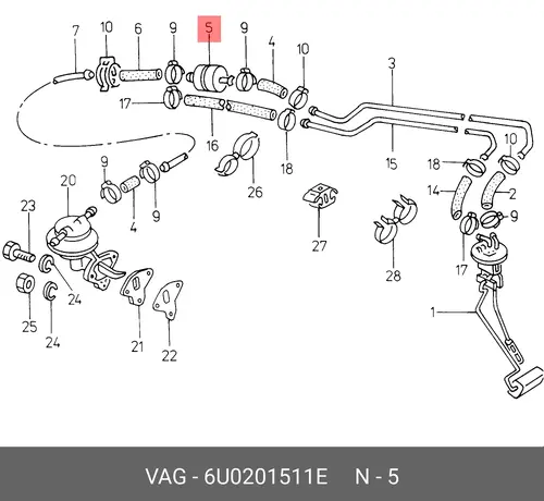 Топливный фильтр VAG 6U0 201 511 E