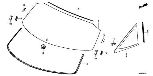 GLASS SET, RR. 73211-TX4-A01 HONDA