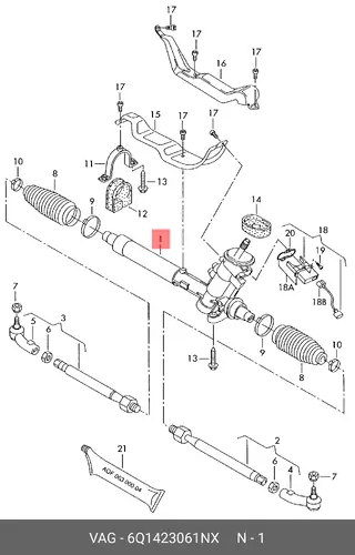 Рулевая рейка VAG 6Q1 423 061NX