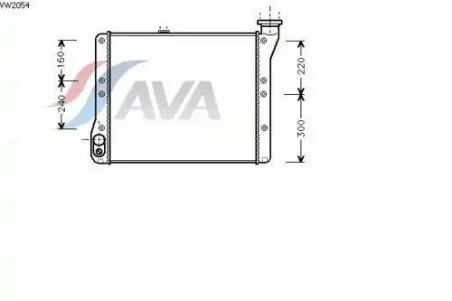Радиатор системы охлаждения двигателя AVA VW2054