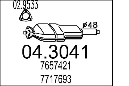 катализатор глушителя Fiat 04.3041 MTS