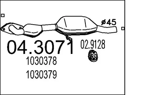 катализатор глушителя Ford 04.3071 MTS