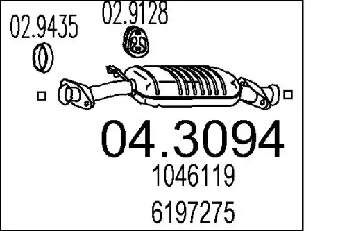 Катализатор ! L680, \FORD ESCORT V 1.4 90>94, E 04.3094 MTS