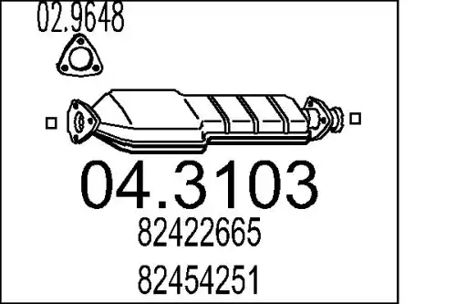 катализатор глушителя Fiat 04.3103 MTS