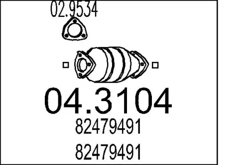 катализатор глушителя Fiat 04.3104 MTS