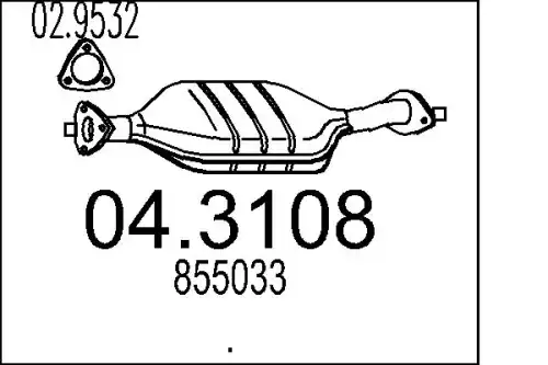 катализатор глушителя Opel 04.3108 MTS