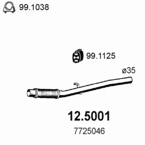 Гофра глушителя ASSO 12.5001 L= d=