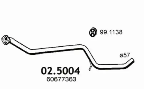 труба глушителя средняя AR 02.5004 ASSO
