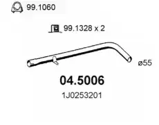 труба глушителя средняя VW 04.5006 ASSO