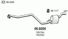 глушитель средняя часть Lanc 06.6005 ASSO