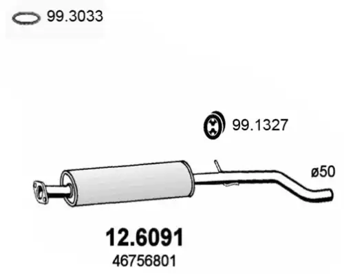 резонатор глушителя DAF 12.6091 ASSO