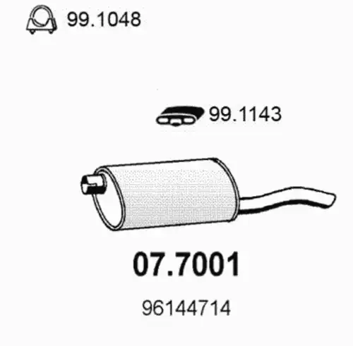 Глушитель (задняя часть) 07.7001 ASSO
