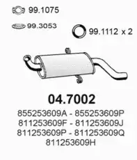 Задн.часть глушителя 04.7002 ASSO