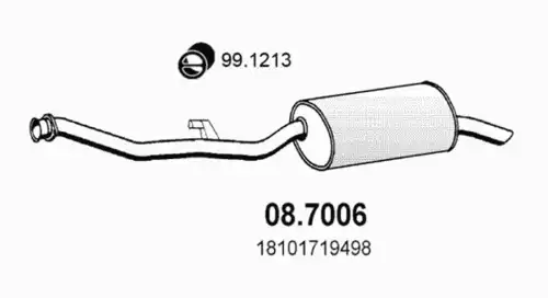 ГЛУШИТЕЛЬ ЗАД ЧАСТЬ BMW E30 316 08.7006 ASSO
