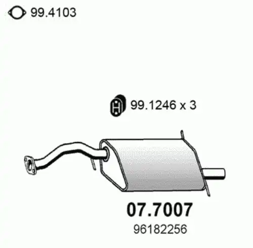 Задняя часть глушителя 07.7007 ASSO