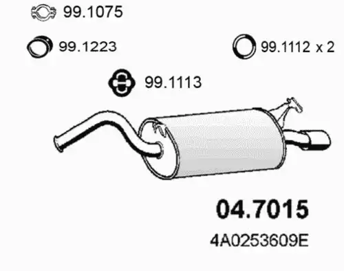 ГЛУШИТЕЛЬ ASSO 278-893 POLMO 01.25 04.7015