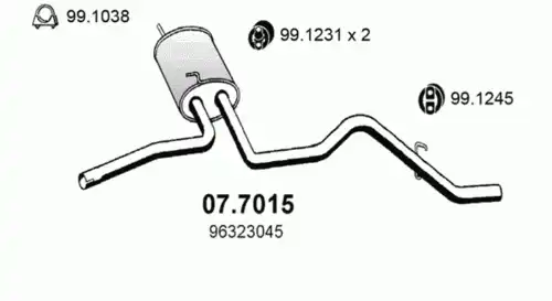 глушитель задняя часть Daew 07.7015 ASSO