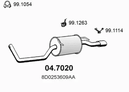ГЛУШИТЕЛЬ (ЗАДНЯЯ ЧАСТЬ) 04.7020 ASSO