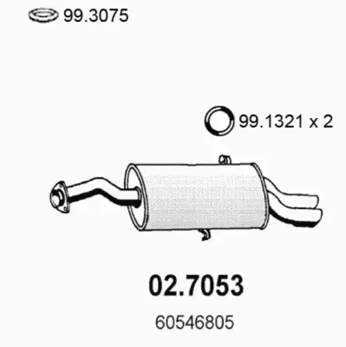 глушитель задняя часть AR 02.7053 ASSO
