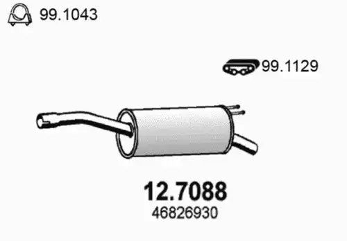 Глушитель (задняя часть) 12.7088 ASSO