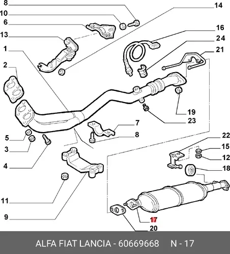 катализатор глушителя AR 60669668 ALFA ROMEO