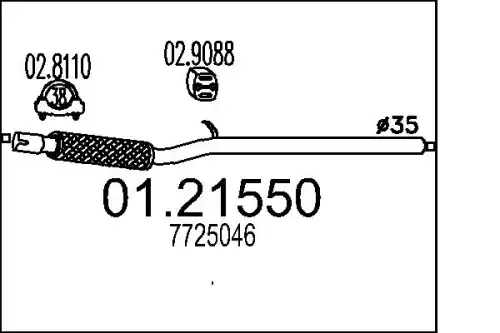 Гофра глушителя MTS 01.21550 L= d=