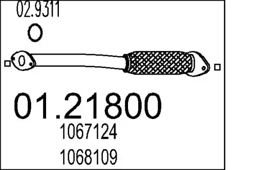 труба глушителя с гофрой Ford 01.21800 MTS