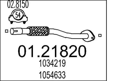 Гофра глушителя MTS 01.21820 L= d=