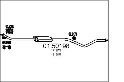 глушитель средняя часть Peug 01.50198 MTS