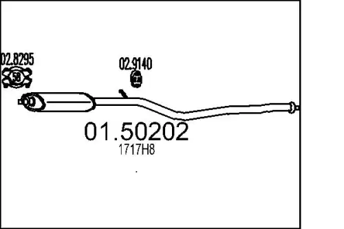 глушитель средняя часть Peug 01.50202 MTS