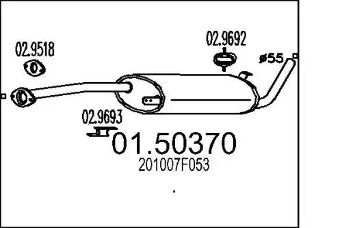 глушитель средняя часть Niss 01.50370 MTS