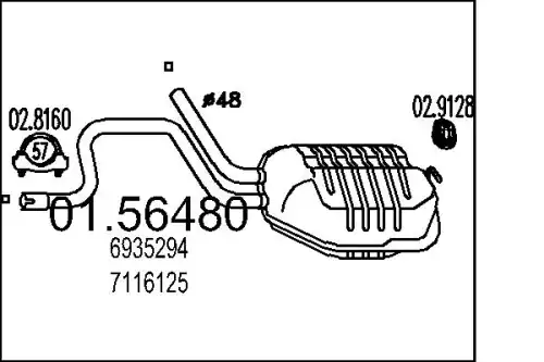 глушитель средняя часть Ford 01.56480 MTS