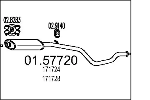 глушитель средняя часть Peug 01.57720 MTS