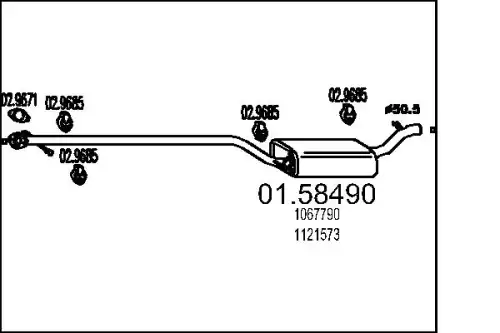 глушитель средняя часть Ford 01.58490 MTS