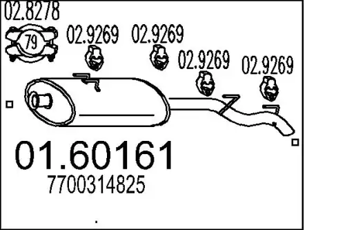 глушитель задняя часть Ren 01.60161 MTS
