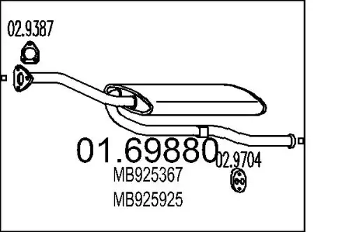 глушитель задняя часть Mits 01.69880 MTS