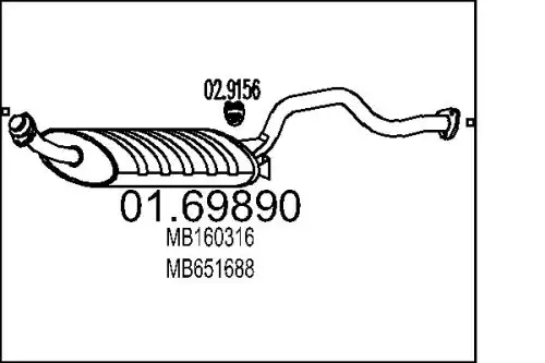 глушитель средняя часть Mits 01.69890 MTS