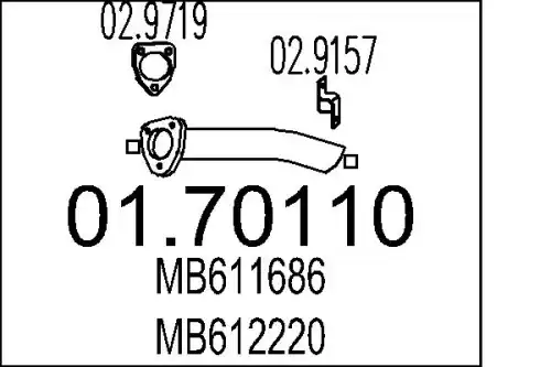 труба глушителя задняя Mits 01.70110 MTS