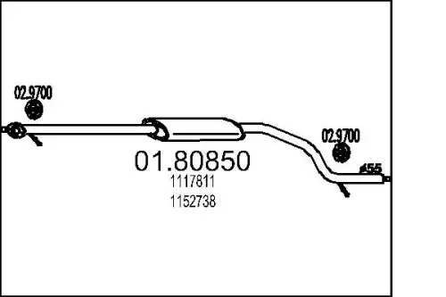 глушитель средняя часть Ford 01.80850 MTS